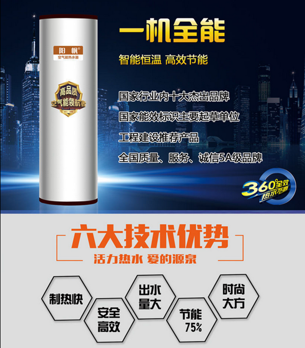 空氣能熱水器十大品牌 陽(yáng)帆空氣能熱水器進(jìn)軍樓盤(pán)配套深度服務(wù)_清華同方空氣能廠家電話(huà)